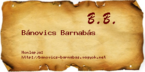 Bánovics Barnabás névjegykártya
