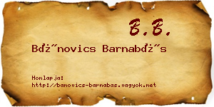Bánovics Barnabás névjegykártya